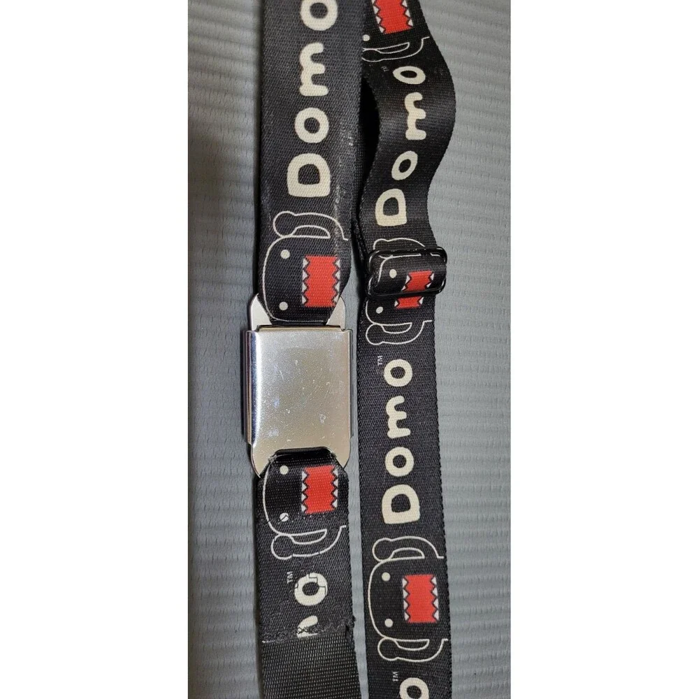 RARE-Domo Kun Buckle-Down Seatbelt Belt Black Adjustable Y2K Streetwear
